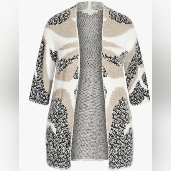 City Chic Aveology Laila Open Front Coatigan Sweater - Picture 1 of 15